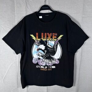 Luxe World Tour Summer 1972 Graphic Tee Black Eagle Rock T-Shirt XL